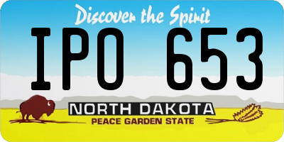 ND license plate IPO653