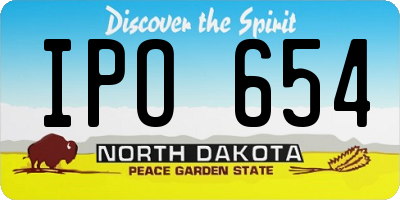 ND license plate IPO654