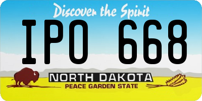 ND license plate IPO668