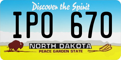ND license plate IPO670