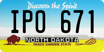 ND license plate IPO671