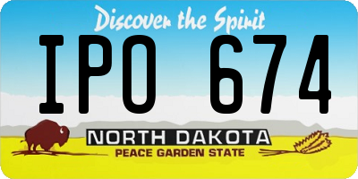 ND license plate IPO674