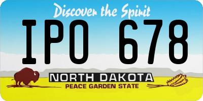 ND license plate IPO678