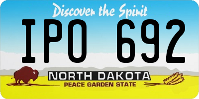 ND license plate IPO692