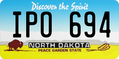 ND license plate IPO694