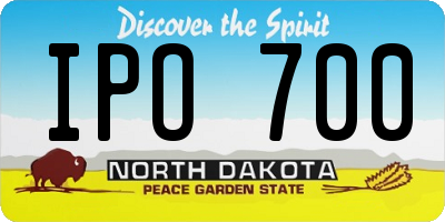 ND license plate IPO700