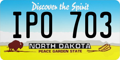 ND license plate IPO703
