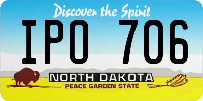 ND license plate IPO706