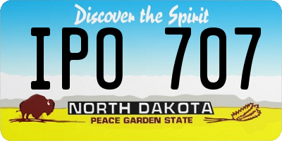 ND license plate IPO707