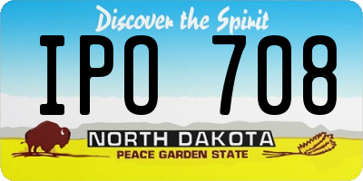 ND license plate IPO708