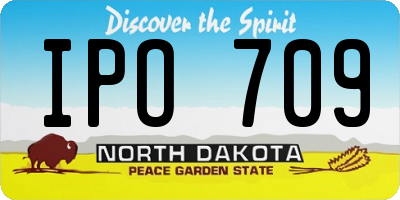 ND license plate IPO709