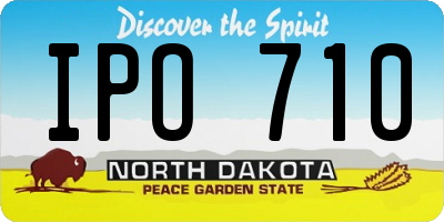 ND license plate IPO710