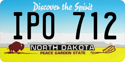 ND license plate IPO712