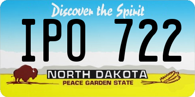 ND license plate IPO722