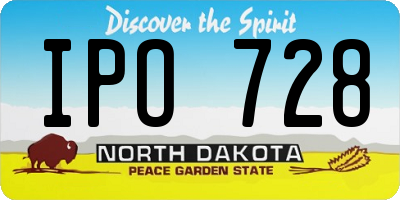 ND license plate IPO728