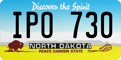 ND license plate IPO730