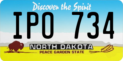 ND license plate IPO734