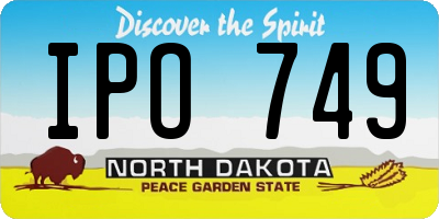 ND license plate IPO749