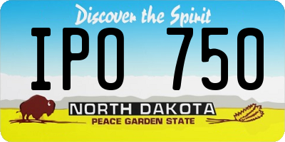 ND license plate IPO750