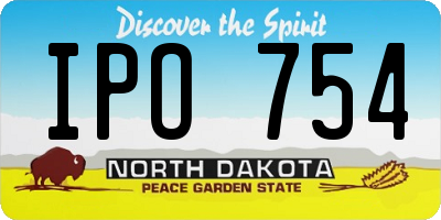 ND license plate IPO754