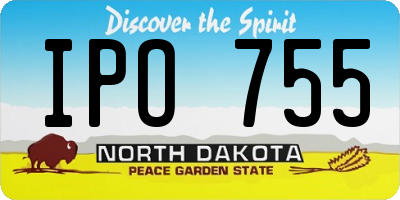 ND license plate IPO755