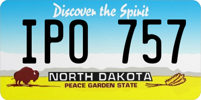 ND license plate IPO757