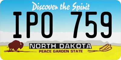 ND license plate IPO759