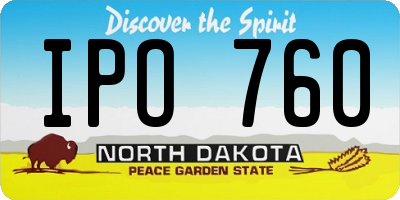 ND license plate IPO760