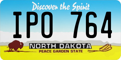 ND license plate IPO764