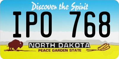 ND license plate IPO768