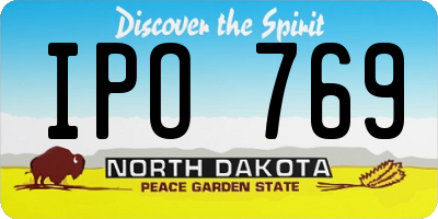 ND license plate IPO769