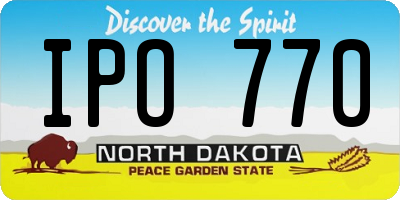 ND license plate IPO770