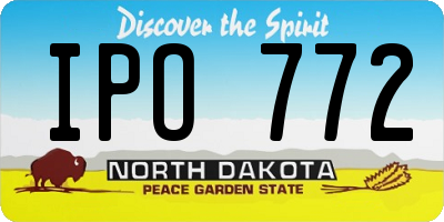ND license plate IPO772