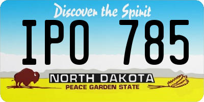 ND license plate IPO785