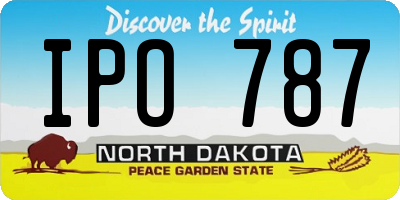 ND license plate IPO787