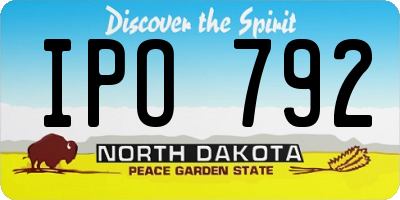 ND license plate IPO792