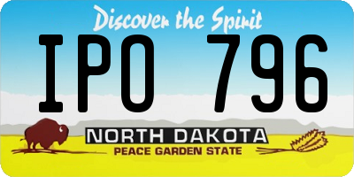 ND license plate IPO796