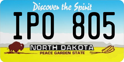 ND license plate IPO805