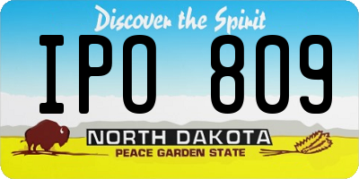ND license plate IPO809