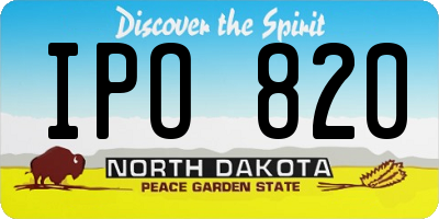 ND license plate IPO820
