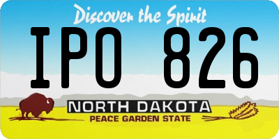 ND license plate IPO826