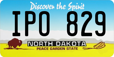 ND license plate IPO829
