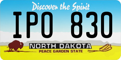 ND license plate IPO830