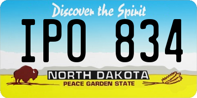 ND license plate IPO834