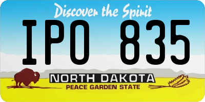 ND license plate IPO835