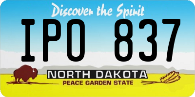 ND license plate IPO837