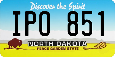 ND license plate IPO851