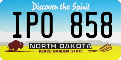 ND license plate IPO858