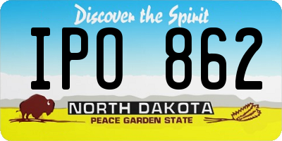 ND license plate IPO862