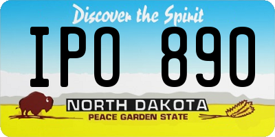 ND license plate IPO890